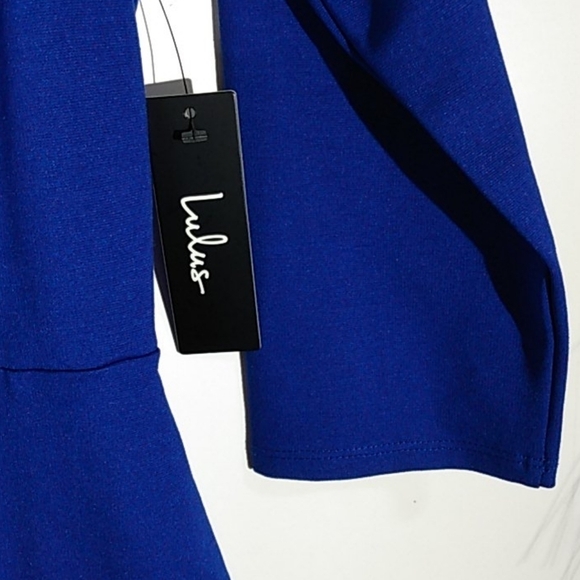 LULU'S  NWT ALLYSIN ROYAL BLUE SCALLOPED HEM BODYCON MINI DRESS SIZE MEDIUM - Picture 10 of 12